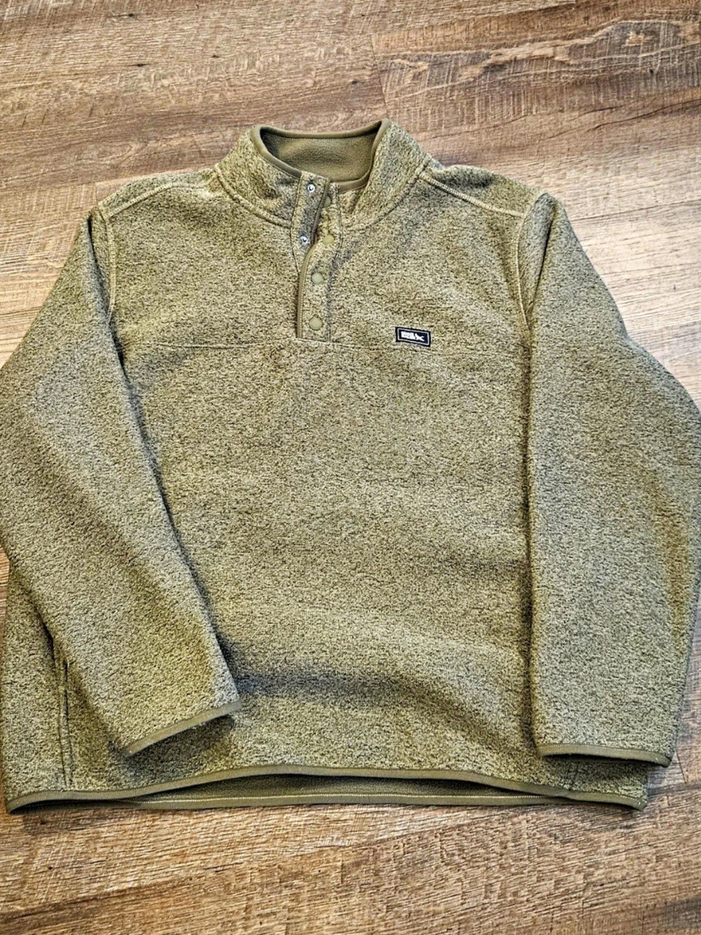 Eddie Bauer Men’s XXL Fleece Pullover – Olive Green Heather – Snap Neck